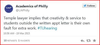 #TUhearing Adjuncts own fault if they work outside hrs @UAPhilly